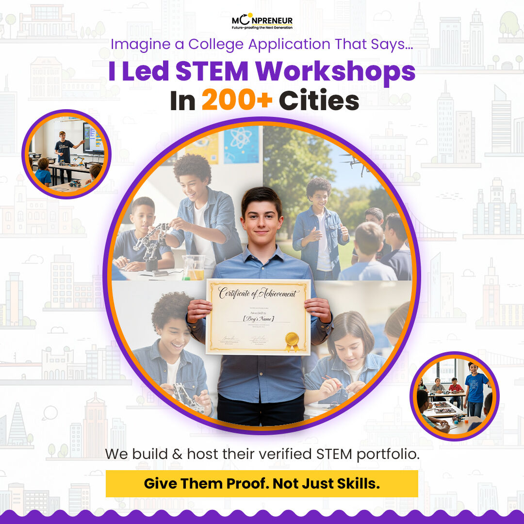 Moonpreneur_hq's tweet image. Imagine a college application that says “I led STEM workshops in 200+ cities.”
Moonpreneur builds verified STEM portfolios that make achievements count.
Book a free trial near me: shorturl.at/wDUbd

#Moonpreneur #STEMKids #CollegeAdmissions