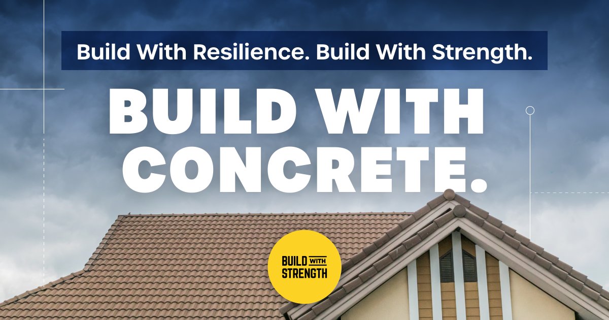 BuildStrength's tweet image. Concrete isn’t just a building material, it’s a foundation for resilience. From homes to critical infrastructure, concrete delivers safety, longevity, and peace of mind. When communities need reliability, concrete stands strong. Lean more: buildwithstrength.com/resilience/