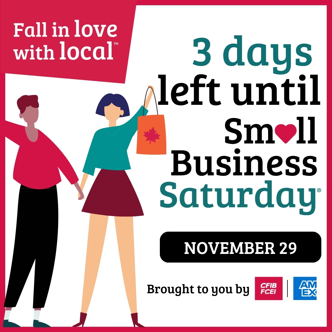 CFIBNews's tweet image. The countdown is on!#SmallBusinessSaturday is almost here 🛍️ Download our FREE toolkit to access social media images and a printable poster to share the big day with your followers &amp;amp; customers: hubs.li/Q03VYc_50   #SupportLocal