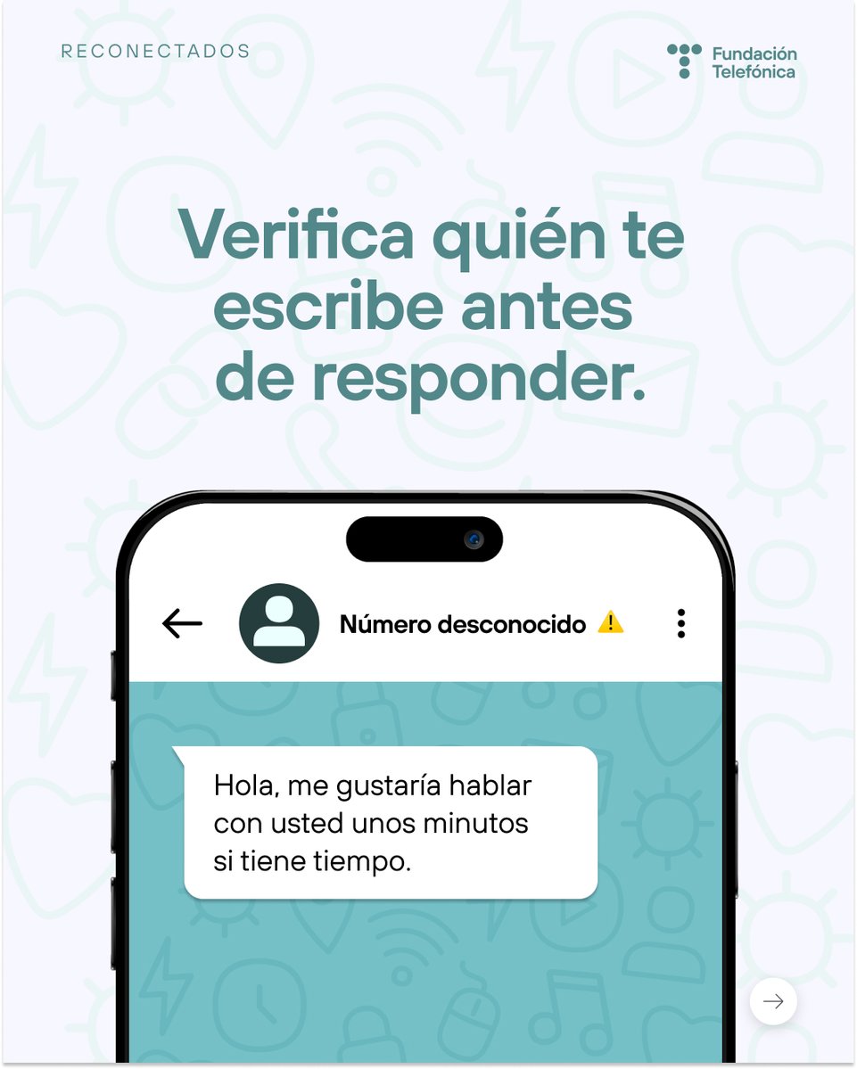 fundacionTef's tweet image. 💬 Conectarse es fácil.
Y aprender a hacerlo con seguridad, también lo es. 

Detecta fraudes y protege tus datos con #RECONECTADOS.

🔗 Descubre más en fundaciontelefonica.com/reconectados/

#SeguridadDigital #InclusiónDigital