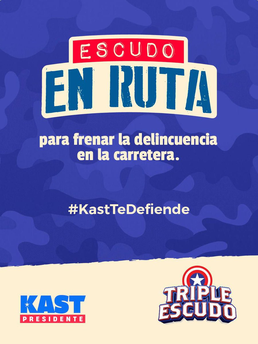 PRChile's tweet image. 🛡️ Chile necesita un Triple Escudo: en la frontera, en la ruta y en los barrios.
Con Triple Escudo de José Antonio Kast protegeremos a las familias con tecnología, coordinación y presencia policial en la frontera, carreteras y barrios.
Porque los chilenos merecen seguridad real,…