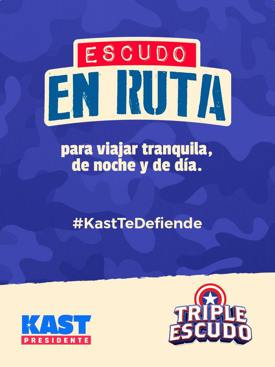 PRChile's tweet image. 🛡️ Chile necesita un Triple Escudo: en la frontera, en la ruta y en los barrios.
Con Triple Escudo de José Antonio Kast protegeremos a las familias con tecnología, coordinación y presencia policial en la frontera, carreteras y barrios.
Porque los chilenos merecen seguridad real,…