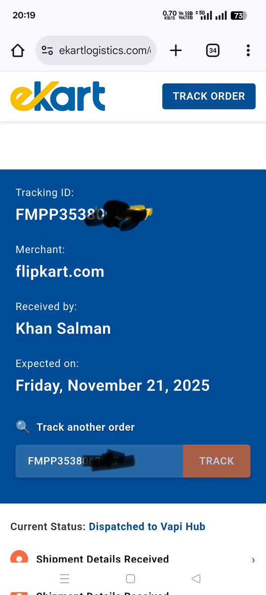 Irfankh14055172's tweet image. Hey @FlipkartSupport @Flipkart
Ordered a phone on 17 Nov, delivery date was 20 Nov but still not delivered.
No update. No help from support.
Very disappointing experience.
Please resolve.
📦 Order delayed for 6+ days ❌

#Flipkart #CustomerSupport #DelayedDelivery #BadExperience