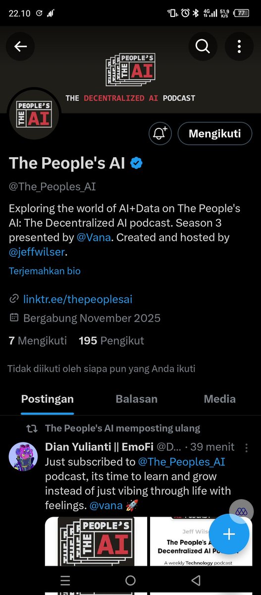 BobCodot's tweet image. Finally, 
The People&apos;s AI goes super deep into data markets, agents, and all the DePIN stuff.
Big shoutout to @vana and @The_Peoples_AI for putting this together.
Definitely worth a listen.
#datarevolution