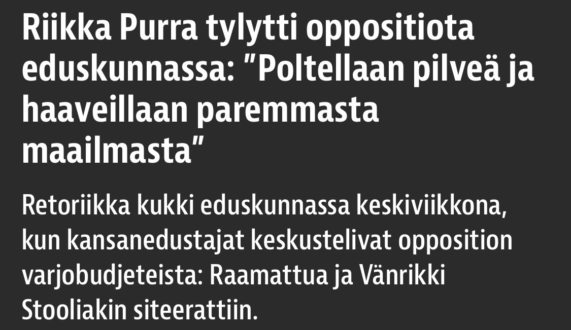 Voi kuule riikkuli, kun kaikki ei voi haaveilla lasten ampumisesta lähijunassa. Muillekin haaveille pitää olla tilaa.