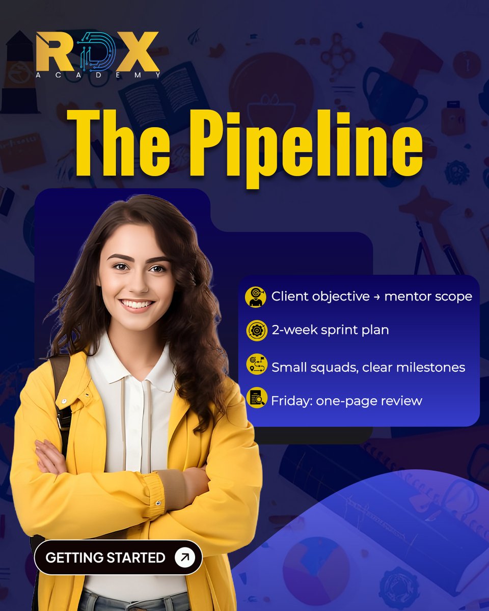 ritzacademy07's tweet image. From class to client. Train on real, award-winning agency briefs and graduate with openable proof: tracked landers, tidy ad sets, a one-page KPI report, and a decision log. Learn the agency way.   Apply to RDX Academy’s Next Cohort  #RDXAcademy #LearnByDoing #DigitalMarketing