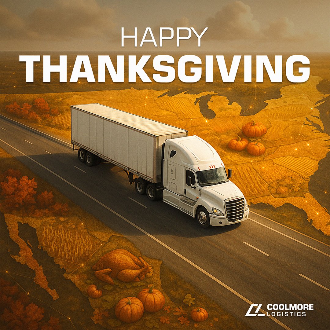 On a day built around gratitude, we’re thankful for the people who choose to work and ship with us.

Happy Thanksgiving from Coolmore Logistics. 🍂🚚

#ThanksgivingDay #SupplyChain #Logistics #HolidaySeason #Freight