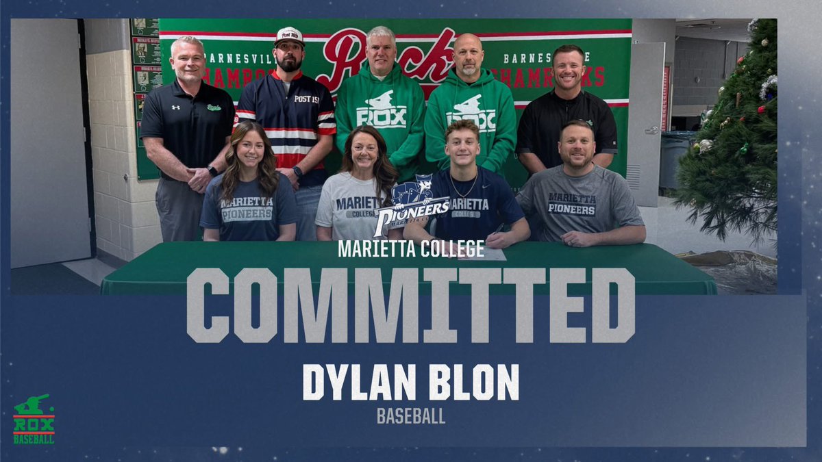 BHannahsRocksAD's tweet image. Congrats to Senior Rox baseball standout Dylan Blon as he will continue his academic and athletic career at Marietta College. ☘️⚾️
@roxbaseball26 @EttaExpress_MC