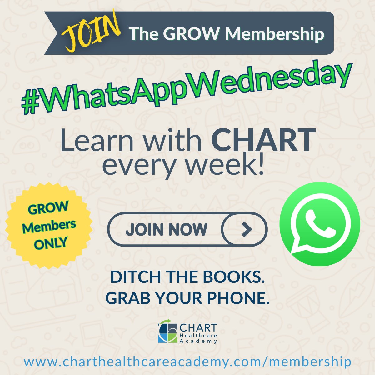 ChartAcademy's tweet image. 🚨WhatsApp Wednesday Challenge

Join GROW → WhatsApp study group📲
Your weekly boost on the #RoadToRCES + #SoaringToCEPS

📅Ends 11/30
💸Fee waived-ExPloring EP course -$397 value
🔥Weekly challenge Q
💛LINKS IN BIO

#CHARTpeeps #EPeeps #EP #WhatsAppWednesday #CIED #RCES #CEPS