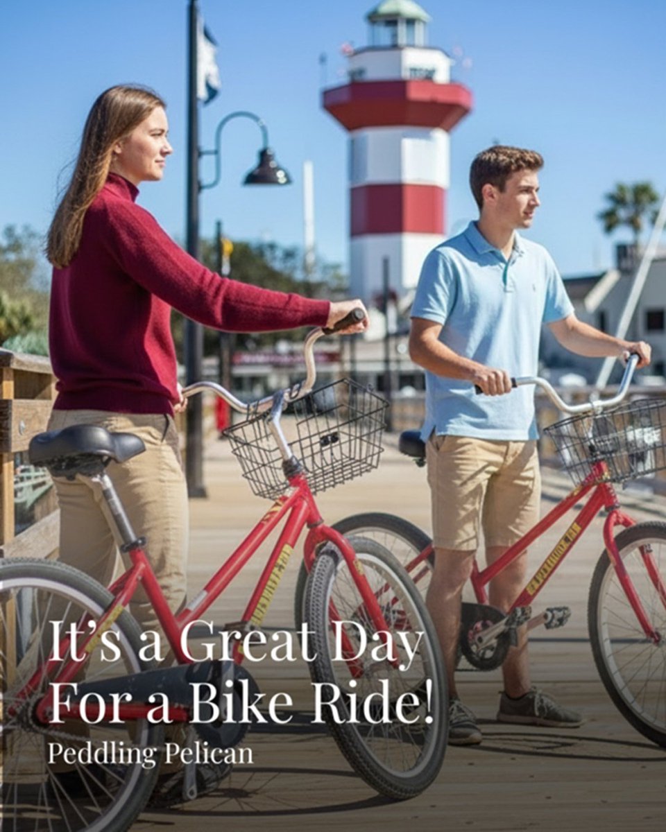 SeaPinesCenter's tweet photo. 🚴 Burn off those pre-Thanksgiving nerves on two wheels! 🦃 Whether you're dodging family drama or just need some fresh air before the feast, Peddling Pelican has the perfect ride waiting for you. Pedal now, pie later. 🥧

https://t.co/2jID1z5ojZ

#seapines #hiltonhead #hhi https://t.co/PrcguAyx4r