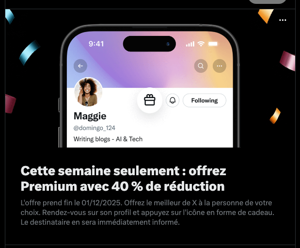 Qui souhaite profiter de l'offre BF pour X ?