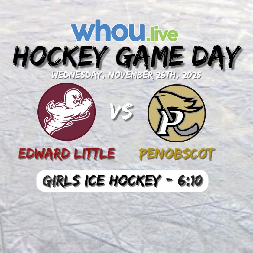 Girls Ice Hockey happening tonight on Thanksgiving Eve! 

🏒Edward Little vs Penobscot Girls Ice Hockey <a href="/6/">Adrián Lamo</a>:10 📺WHOU.live