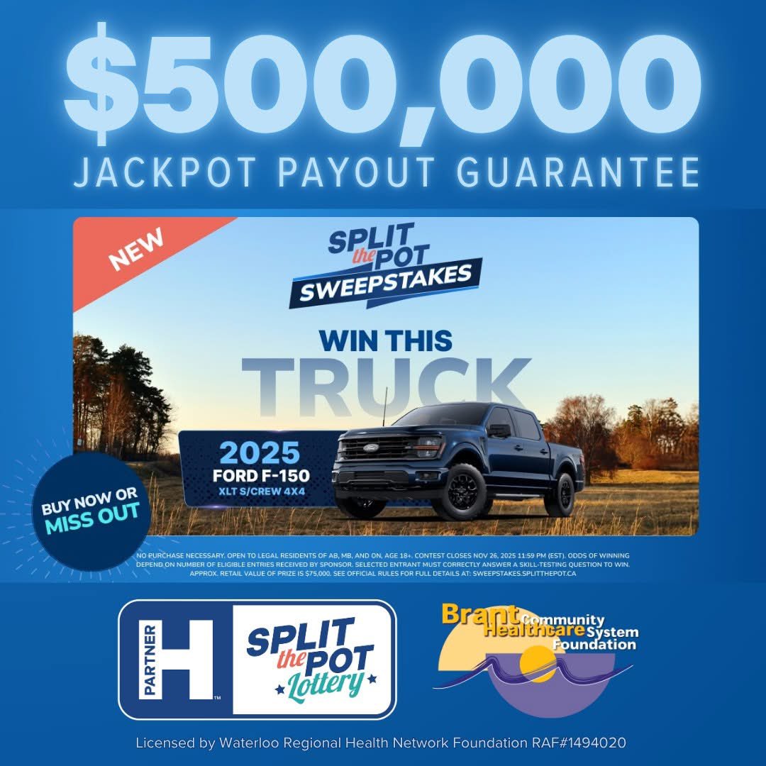 November’s Split the Pot lottery final deadline is tonight at 11:59 pm!

13 grand prizes, jackpot payout guaranteed at over $500,000

🎟️ on.splitthepot.ca/?olc=bchsf