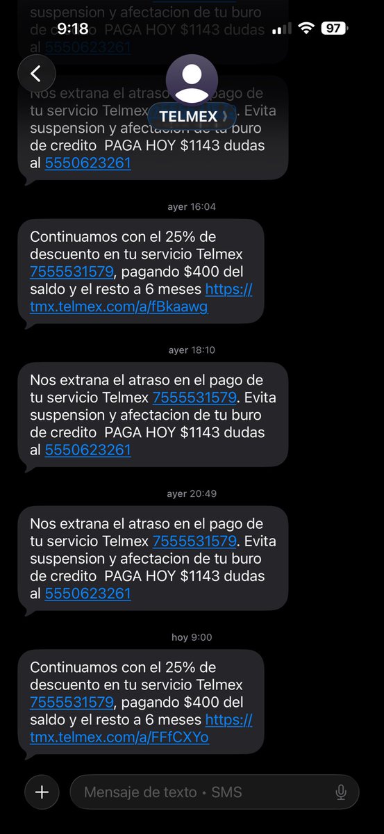 pollito1785's tweet photo. @Telmex @TELMEXSoluciona ya me urge una solución me marcan todos los días a mi celular, me mandan SMS diarios a todas horas… y Ese número ni es mío no lo conozco ya marque al número para decir que no es mi problema y no dan solución. Ni los de @ElektraMx son tan castrosos https://t.co/uY0s2Q6w8F