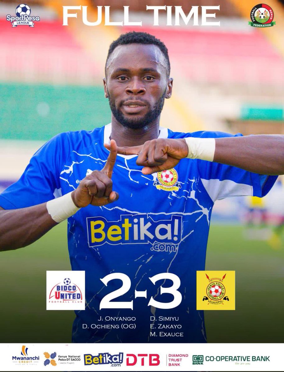 ray_omollo's tweet image. Congratulations to the Kenya Police FC for delivering a hard-fought and well-deserved 3–2 victory over Bidco United!

As the FKF defending champions, you have set a high standard that you have lived up to. 

May this win energise your spirit and propel you confidently through all…