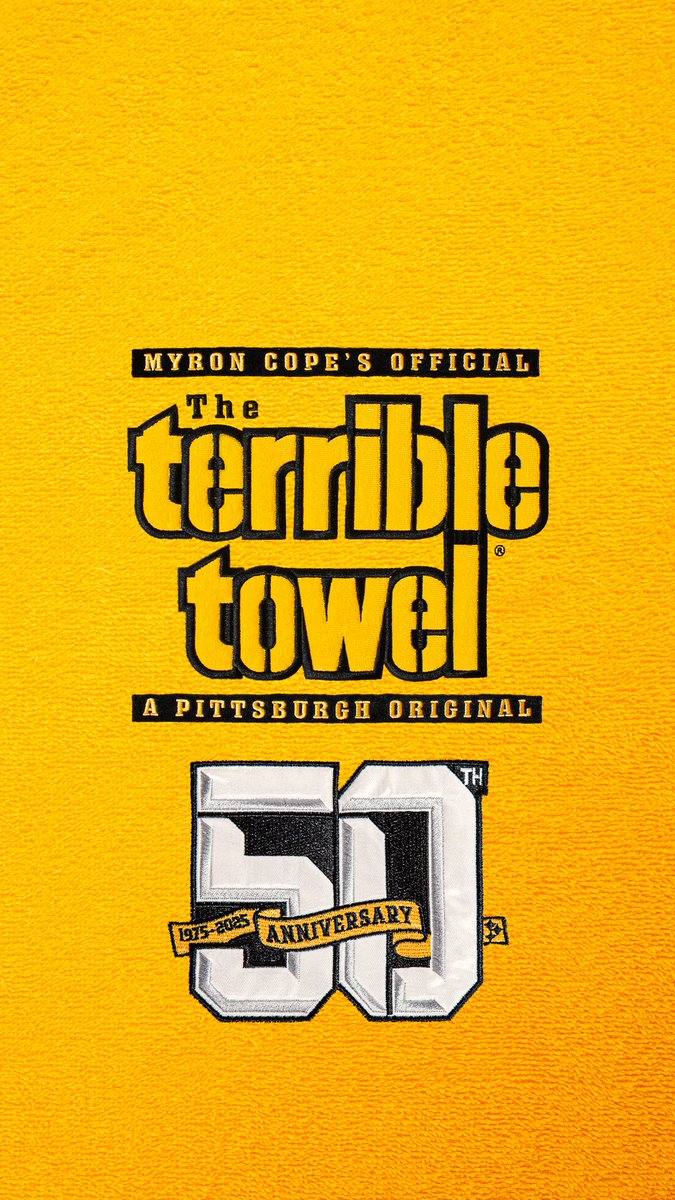 steelers's tweet image. 50 years of the Terrible Towel 🖤💛

#WallpaperWednesday | #HereWeGo