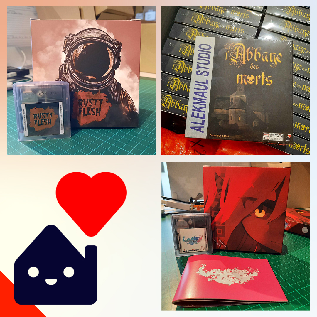 These three projects are now complete and being shipped :)

There are currently three pre-order campaigns online on the website. Please feel free to participate to make the physical production of these games possible 🙏

➡️ homebrew-factory.com