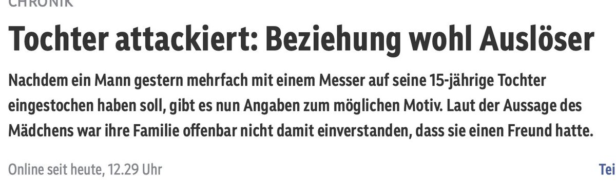 Nein, Auslöser war offensichtlich das irre Weltbild des Vaters. (Quelle: ORF)
