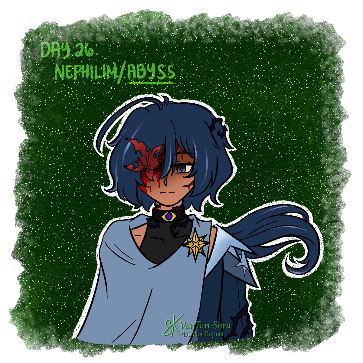 Day 26: Nephilim/Abyss

Oh no, it's What If Sumeru Kaeya again 😱

Decided to redraw his design here since I wasn't satisfied of the previous one. The plant growing from his right eye is a withering tumor 😢

#KaevemberFashionShow #Kaevember2025 #Kaevember #Kaeya #SumeruKaeya