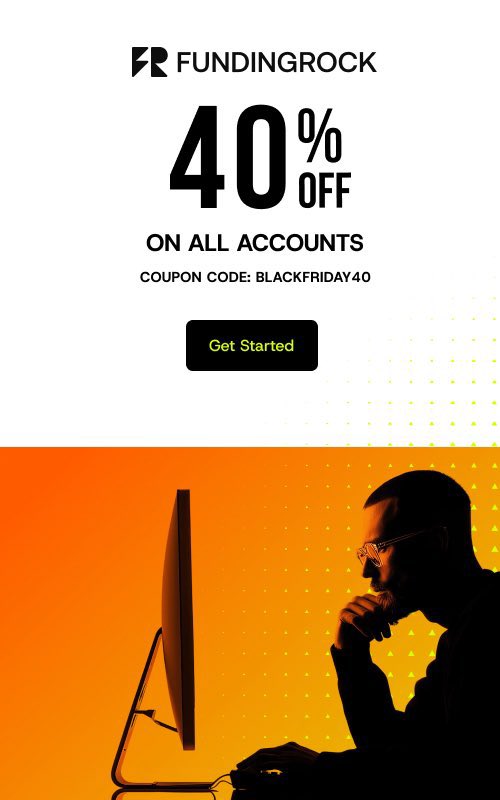 Dear traders

<a href="/FundingRock/">FundingRock</a> FIRST BLACK FRIDAY IN HISTORY 😭🔥  

40% OFF every account up to $200K — this will NEVER happen again!  

Code: Blackfriday40  
Link: bit.ly/480Yw0l  

Expires 28th Nov — Hurry up and grab yours, only a few days left 🥷🏿💙