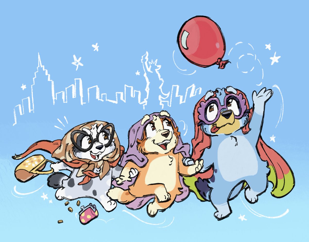 eggfieldart's tweet photo. Here come the grannies!🎈🍂
#Bluey #blueyfanart https://t.co/69HzgD2k3W