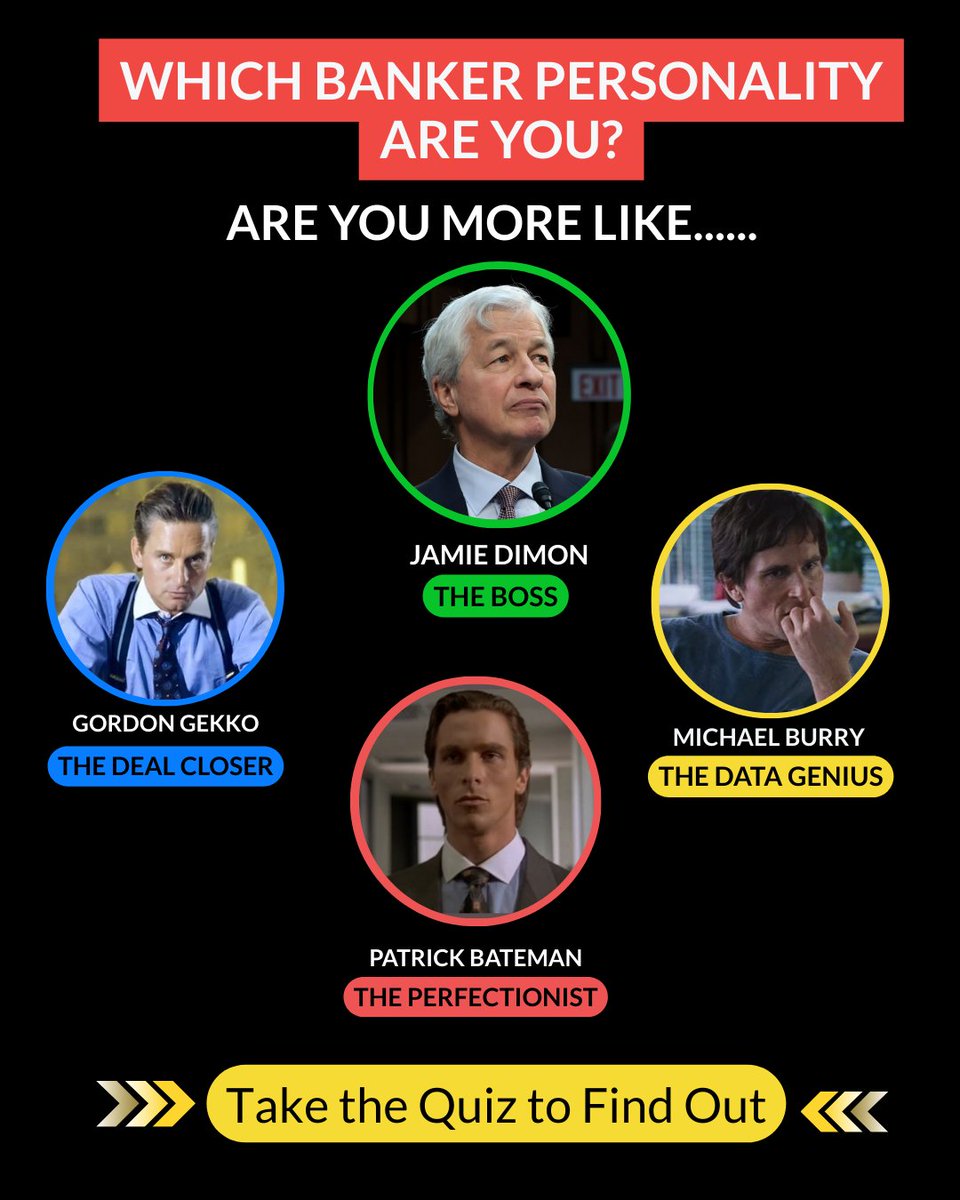 WallStreetOasis's tweet image. What&apos;s the best font for a business card? 💳 
--- 
💼 Ever wonder what type of banker you really are? 🧠 Take our 1-minute quiz to reveal your high-finance persona—and see where you truly belong in the finance world. 

👉 Start now &amp;gt;&amp;gt;&amp;gt; wsoacademy.typeform.com/Banker