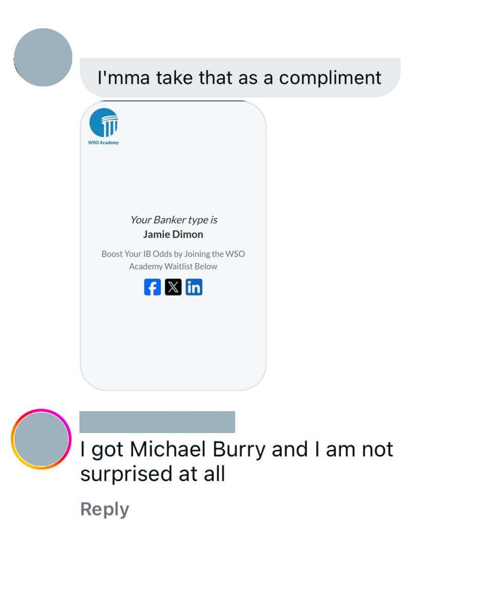 WallStreetOasis's tweet image. What&apos;s the best font for a business card? 💳 
--- 
💼 Ever wonder what type of banker you really are? 🧠 Take our 1-minute quiz to reveal your high-finance persona—and see where you truly belong in the finance world. 

👉 Start now &amp;gt;&amp;gt;&amp;gt; wsoacademy.typeform.com/Banker