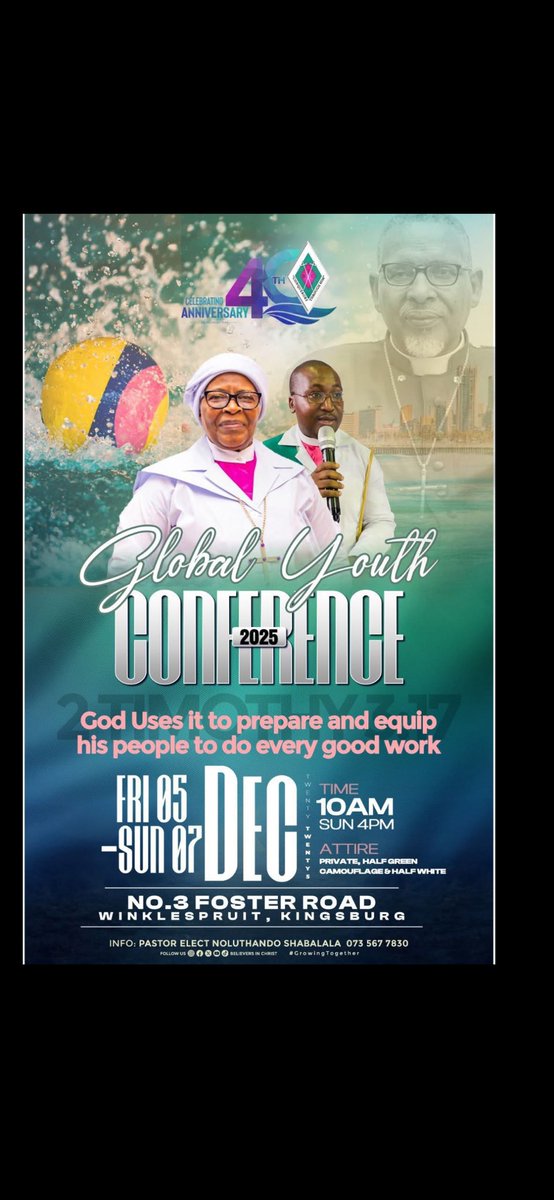 Believers_sa's tweet photo. Shalom bazalwane, 

Kindly receive the Global Youth Conference poster for your attention. Stay blessed 

#ElRoi #TheOneWhoSeesEverything https://t.co/MxoVpefmTD