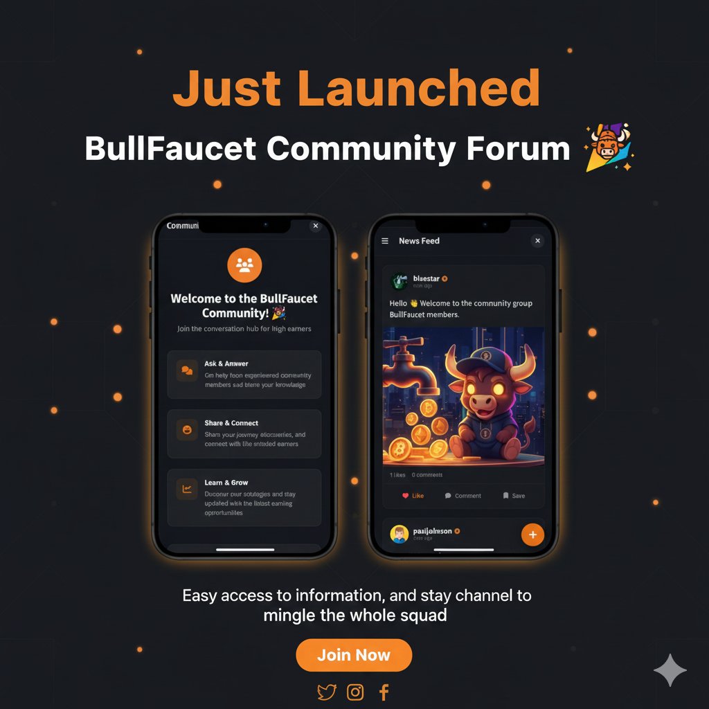 BullFaucet's tweet image. Hurrah! Our Community Forum just launched! 🎉

An avenue for discussions, inquisitions, and fun.

Join the community now!

#BullFaucet #Crypto #Solana
