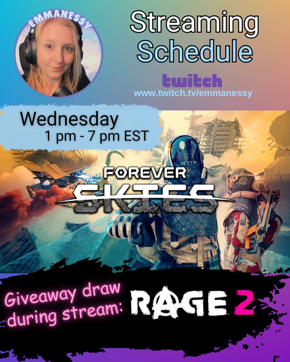 emmanessygaming's tweet image. I&apos;ll be live on #Twitch today @ 1 pm EST. Playing Forever Skies.

Giveaway draw for Rage 2. Enter at streamelements.com/emmanessy/give…

I&apos;ll be accepting donations for #projecthope &amp;amp; doing game giveaways after every $25 raised! tilt.fyi/hhroJa8Qhc

#ForeverSkies #giveaway #Rage2