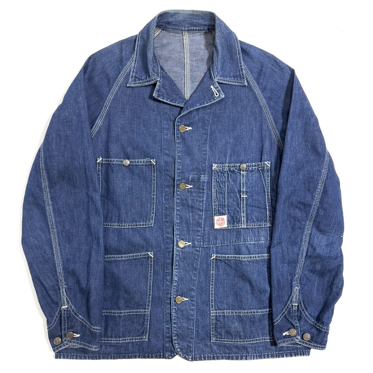 50s HEAD LIGHT DENIM COVERALLです。 サイズ 38~40 肩幅 ラグラン