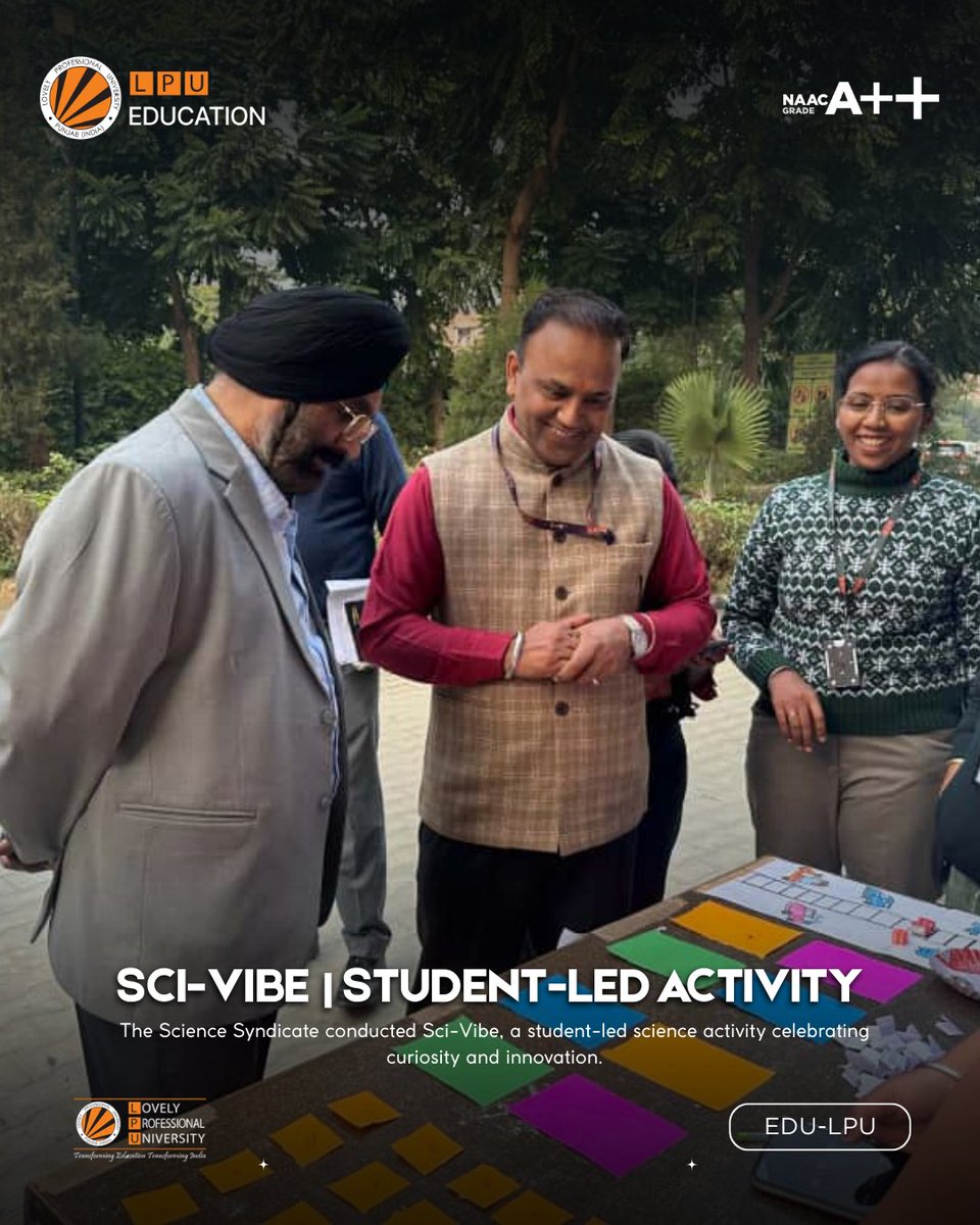 LPU_Education's tweet image. From curiosity to creation—our Science Club’s Sci-Vibe showcased the true spirit of scientific exploration! 🌱🔬
Students led the way with exciting models, games, and experiments.
#ScienceForAll #StudentLeadership #ExploreWithScience
