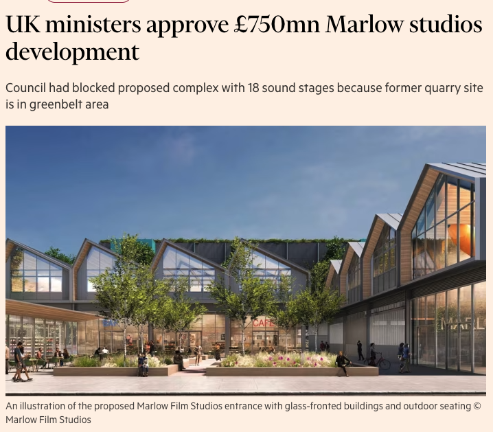 dc_lawrence's tweet image. With everything in the Budget, I almost missed this. Ministers have stepped in to approve a £750 million film studio supporting 4000 jobs, in Bedfordshire. The studio had previously been blocked by the local council. A huge win for UK growth + the creative sector!
