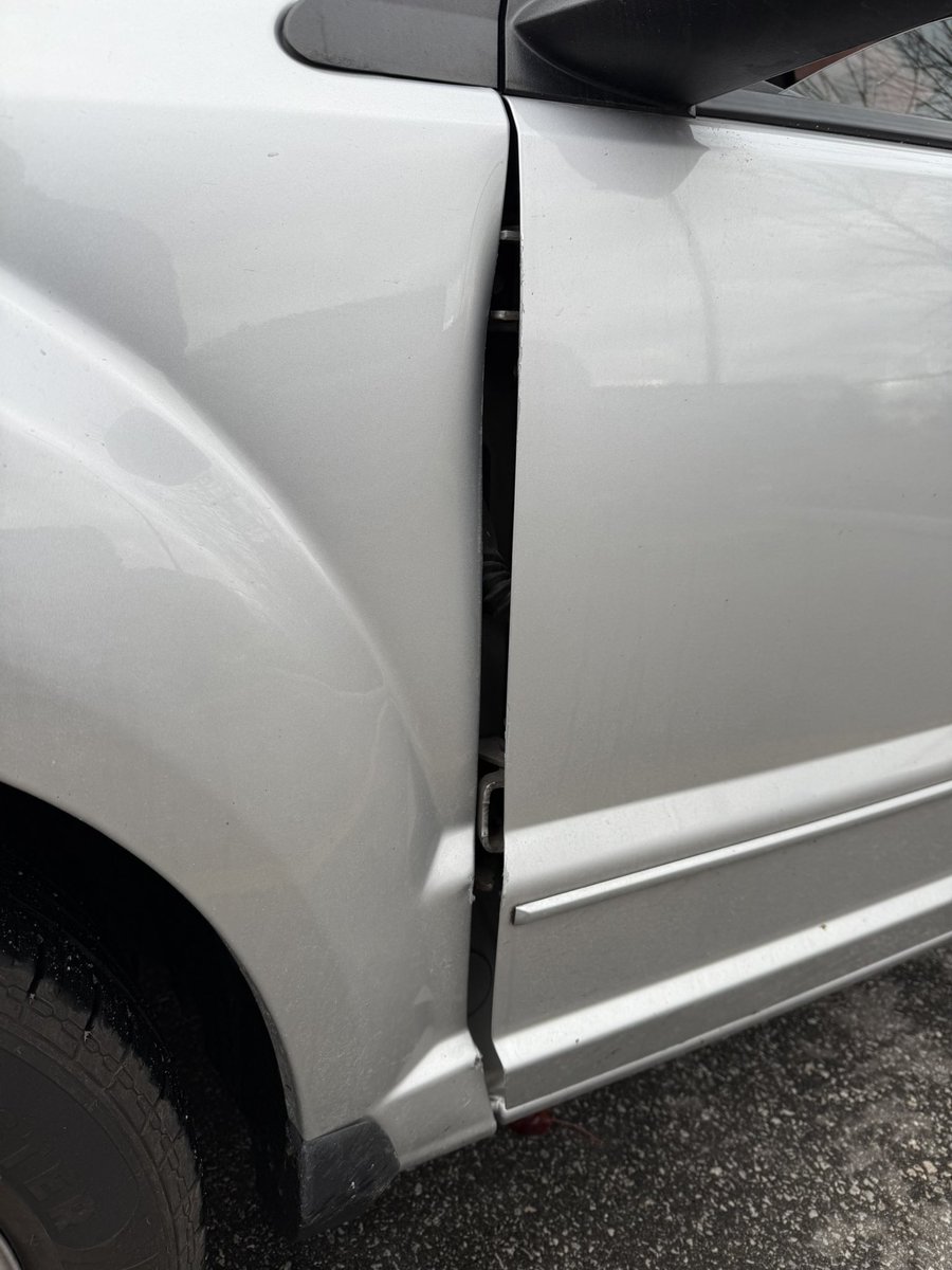 This wind is no joke folks….my daughter found out the hard way.  Door is out of alignment and won’t latch properly 😞