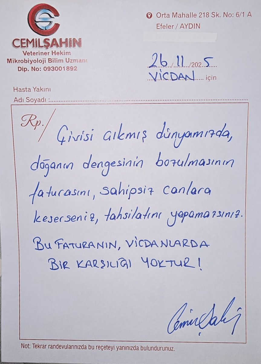 Çivisi çıkmış dünyamızda, doğanın dengesinin bozulmasının faturasını, sahipsiz canlara keserseniz, tahsilatını yapamazsınız...

BU FATURANİN , VİCDANLARDA BİR KARŞILIĞI YOKTUR!
#sokakcanları #SokakHayvanlarıSahipsizDeğil #veterinerhekim #veteriner #hekim #beslemeyasaklanamaz
