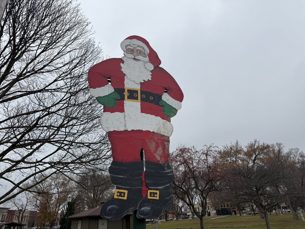 In major Lake Mills news this week, Big Santa is back up in the park for the Christmas season.