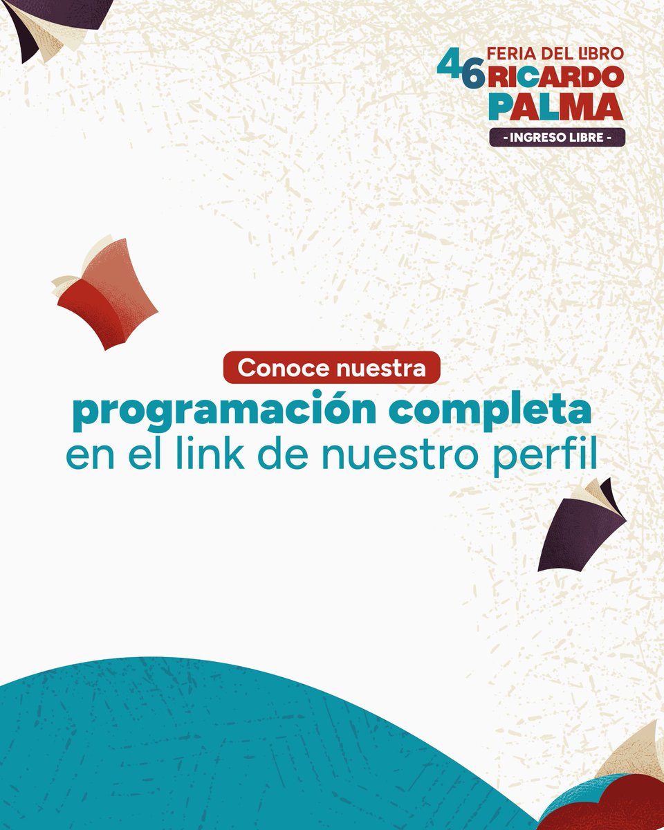 ¡LA FIESTA DEL LIBRO ESTÁ EN MIRAFLORES! 🥳

Ven y disfruta el fin de semana con amigos o familiares en la Feria del Libro Ricardo Palma.

Conoce las actividades que no te puedes perder y únete a la fiesta por una ciudad que lee. 📖

Recuerda: ¡El ingreso es totalmente libre!