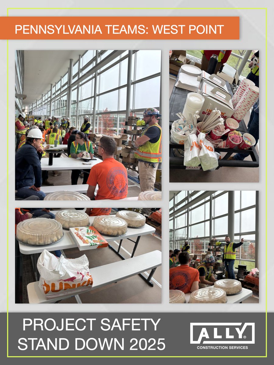 ALLYconstructs's tweet image. Our West Point site held a Safety Stand Down breakfast led by Matthew Retallick, reinforcing the importance of staying proactive and aware on the job. We’re grateful for our dedicated safety team and the critical role they play in keeping every jobsite safe!
#ALLYConstructionSvcs