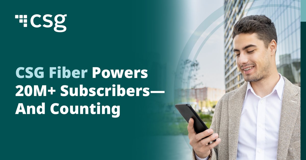 csg_i's tweet image. From 10K to 20M+ subscribers, leading providers count on CSG Fiber to scale without friction. 📈

💫 We unify ops, cut OpEx, and get you live faster—with proven results across the broadband market. spr.ly/60127USuw

#Fiber #FiberOperations #ROI #OpEx #Broadband