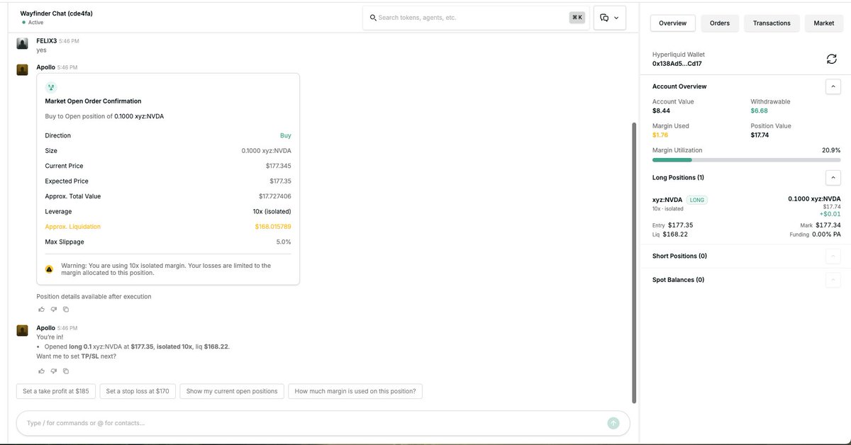 templecrash's tweet image. HIP3 for perpetual agent is in production on @AIWayfinder