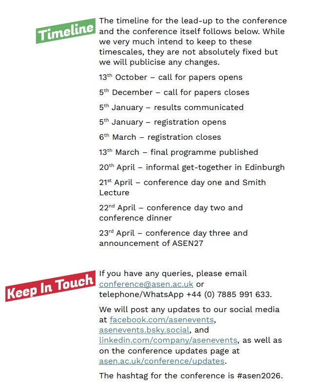 iarcees's tweet image. The call for papers for hashtag#ASEN2026 on 'nationalism, democracy, and freedom', Edinburgh 21-23 April, is out now at asen.ac.uk/conference and closes on 5th December