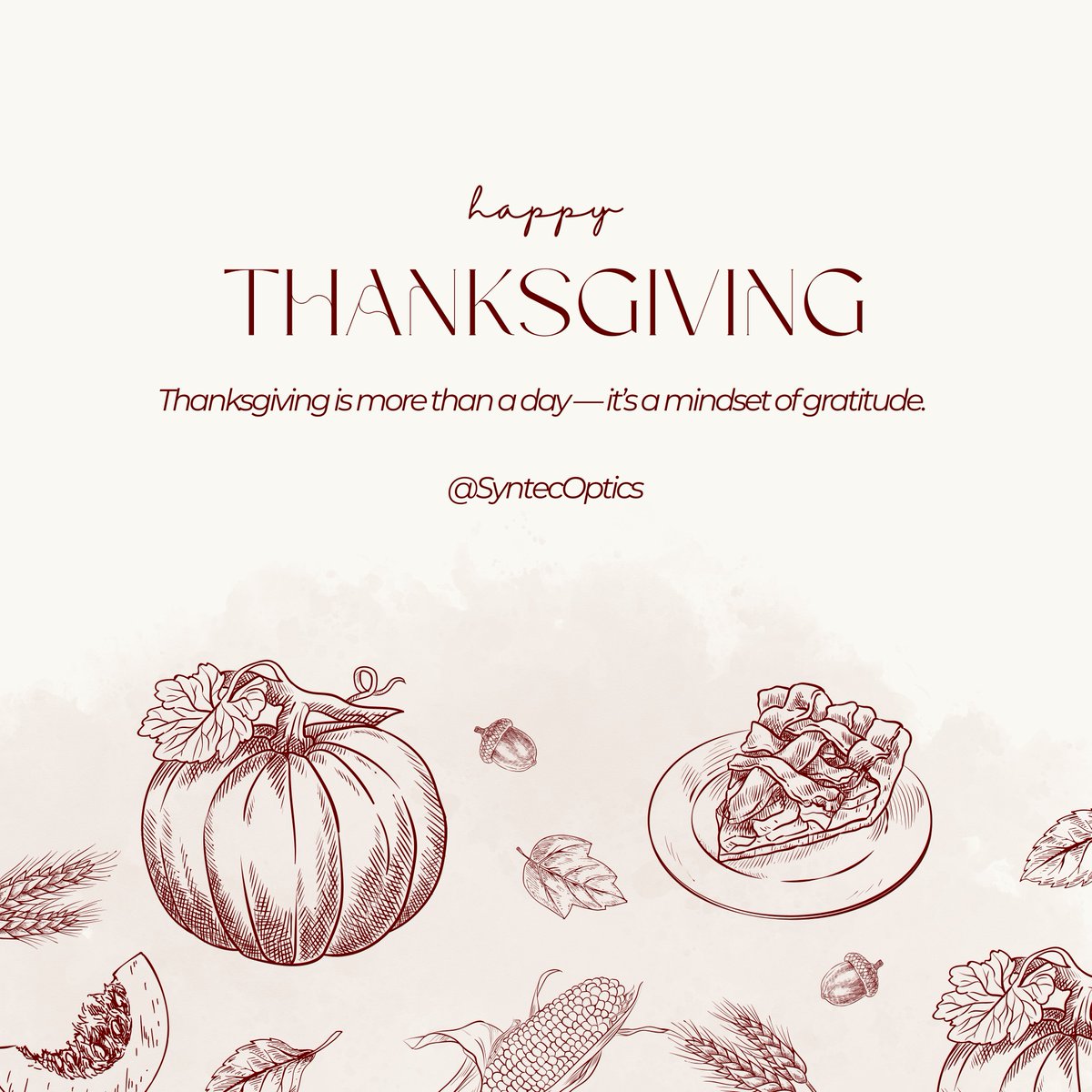🍁 Happy Thanksgiving from Syntec Optics! 🦃

As we take time to celebrate gratitude and togetherness, we want to thank our customers, partners, and team for an incredible year of innovation and collaboration.

📅 We will be closed on 11/27 and 11/28
🔧 We will return on 12/1