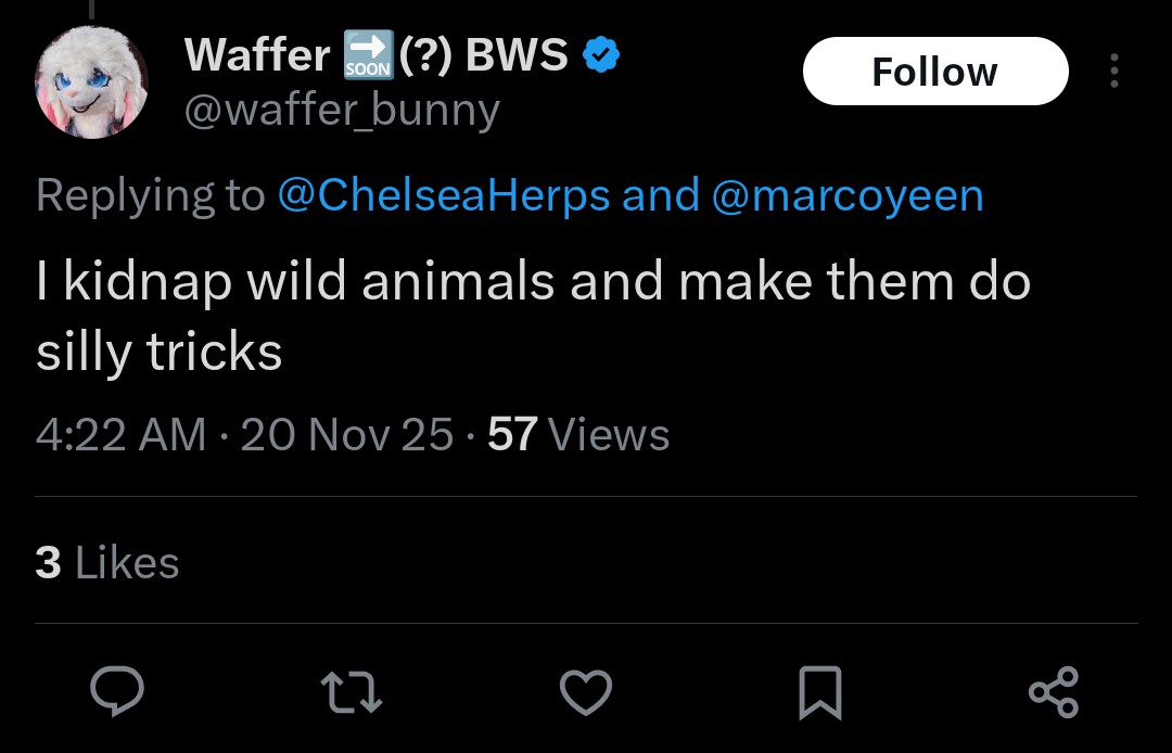 POV a black woman who's a biologist told furries to stop sharing exploitive animal content. Y'all aren't good at hiding your racism calling people like her aggressive for no reason. This is why animal biologists avoid furries. Y'all should be ashamed.