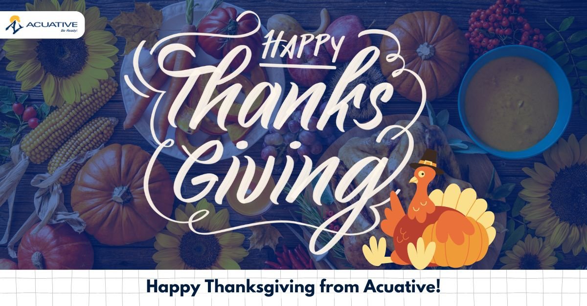 At Acuative, we’re grateful for another year of teamwork, innovation, and shared success. Thank you to everyone who helps drive our mission forward. Wishing you and your loved ones a wonderful Thanksgiving! 🍁🤝 #Thanksgiving2025 #Gratitude