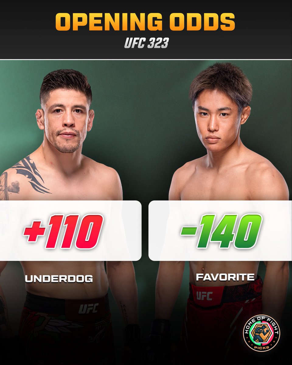 🇲🇽🇯🇵The co-main event of UFC 323 features the current flyweight champion, however we also have a high level title eliminator between Bradon Moreno and Tatsuro Taira.

👀The former champion opens as an underdog against Tatsuro Taira.