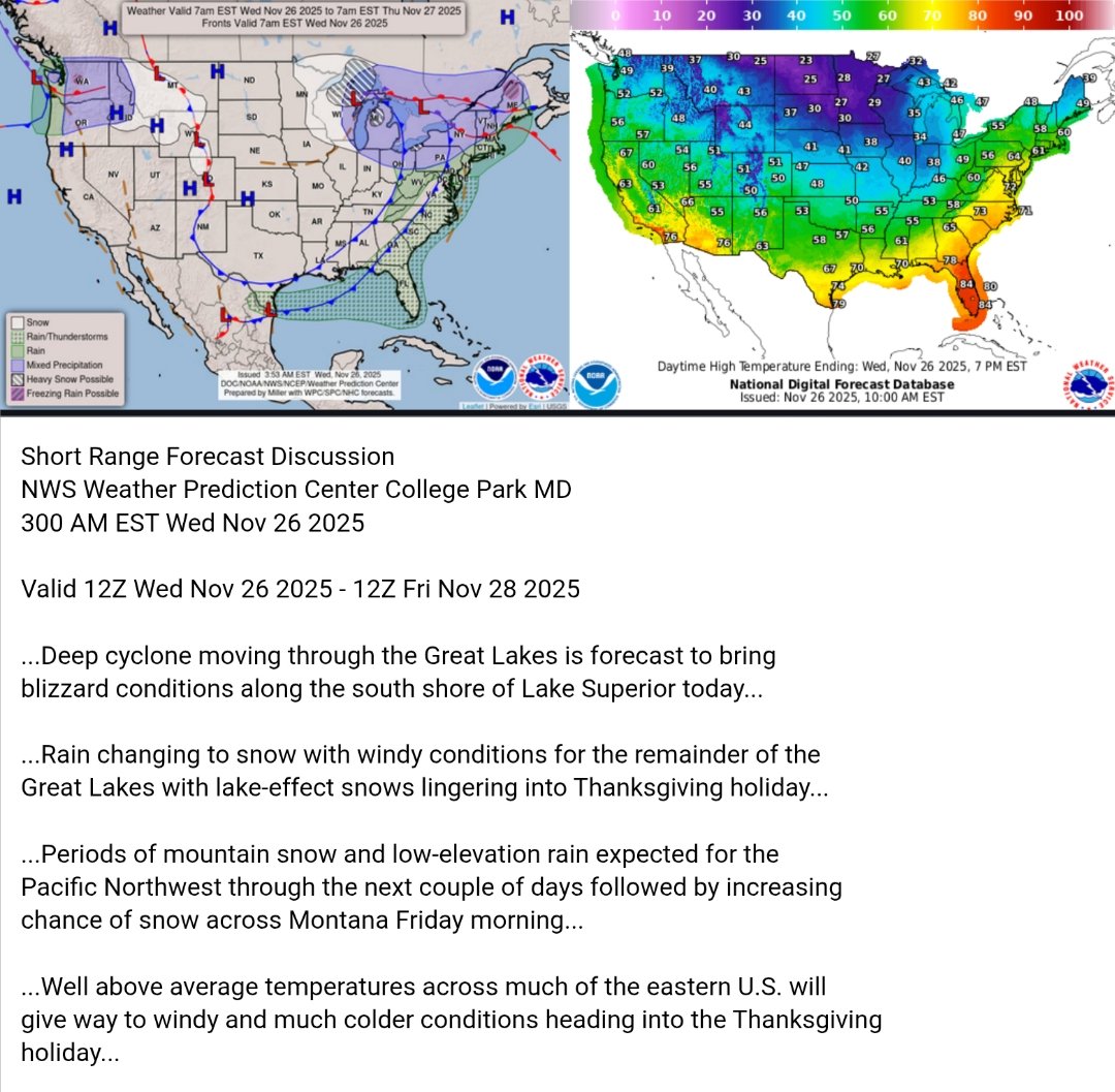 Copacetic_vibe's tweet image. Here&apos;s today&apos;s forecast map and today&apos;s high temperature map. Check out the NWS site for more National Forecast Maps weather.gov/forecastmaps 
#weather #wx  #Forecast #precipitation #Temperature