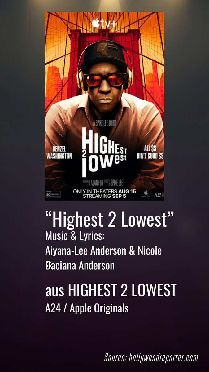 oscar_hear_me's tweet image. Und noch ein Film von @AppleFilms taucht in der Liste des @THR auf: #Highest2Lowest von #SpikeLee. The Hollywood Reporter sieht den Titel-Song von #AiyanaLee auf Platz 4 im #Oscar Race 2026. @TheAcademy oscarcanyouhearme.com 
 @AppleFilms @A24films_ To be continued...
