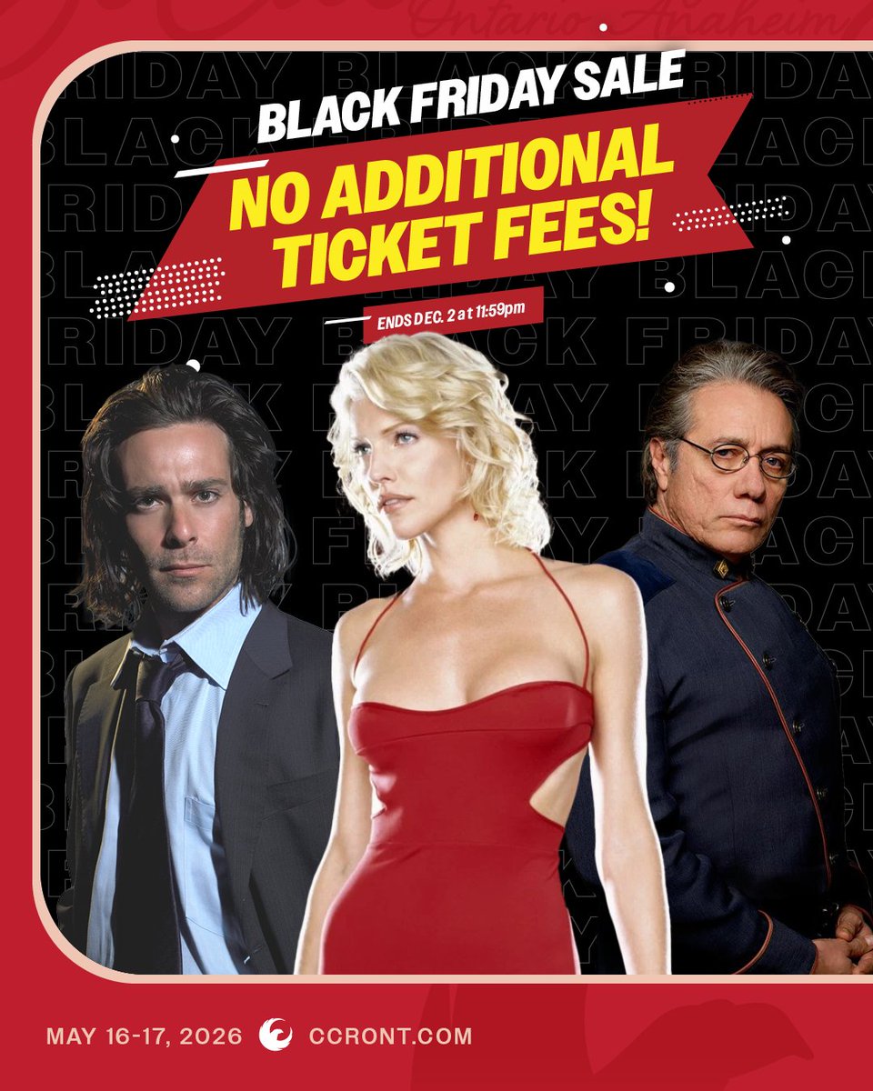 ComicConRvltn's tweet image. 🛒 No Additional Ticket Fees + Early Bird Discount Pricing = The BEST value in comic &amp;amp; pop culture cons around!

Tickets: CCRTix.com
#comicconrevolution #comiccon #inlandempire #ontariocalifornia #losangeles #socal #blackfriday #blackfriday2025 #blackfridaysale