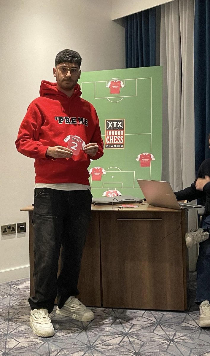 london_chess's tweet image. Football shirts, chess minds. Only at the @xtxmarkets London Chess Classic. 😉♟️

Yesterday’s drawing of lots set the numbers for our Elite players — and today the real battles begin.

Pairings for Round 1 are live!
