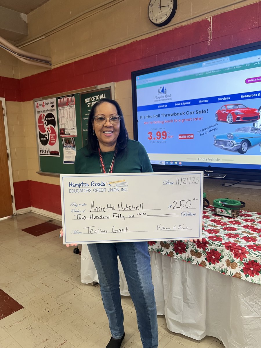 HREducatorsCU's tweet photo. Congratulations to our Teacher Financial Literacy Grant recipients! Their financial literacy program plans will make a meaningful impact in their classrooms.
Ms. Marietta Mitchell(Hampton High School)
Ms. Marcia Lewis(Phenix PK-8)
Ms. Tamiko Barnes(Captain John Smith Elementary) https://t.co/1lpXH7vQoN